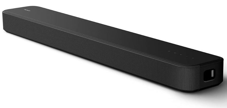Sony HT-S2000 3.1ch all-in-one soundbar in black, featuring built-in dual subwoofers and a sleek 80cm compact design.