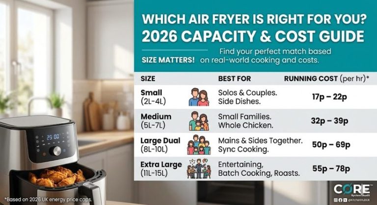 2026 Air Fryer Buying Guide: Comparison of single vs dual basket capacities, 1700W+ performance benchmarks, and UK energy running cost savin